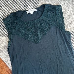 Elegant Soft Knit Lace Sleeveless Shell Blouse